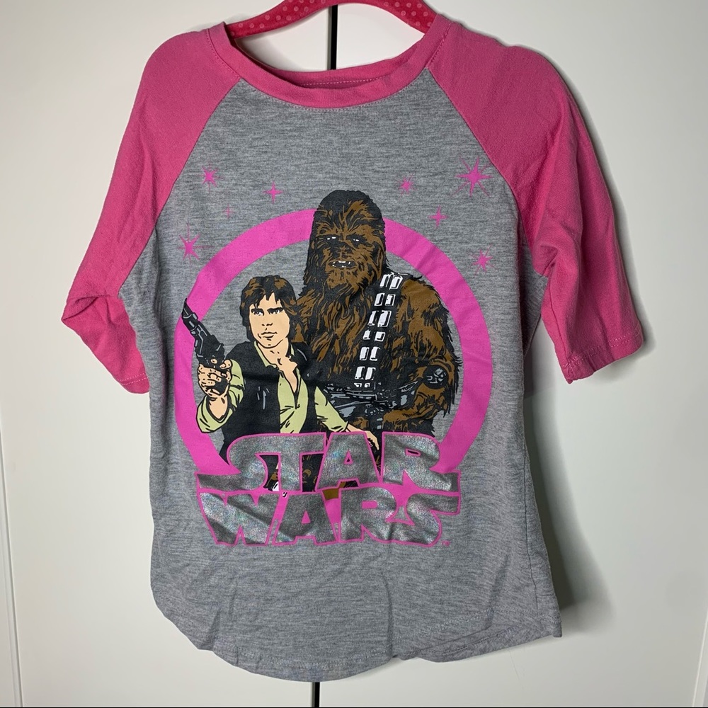 Girl’s Star Wars Han Solo Chewy baseball T-shirt